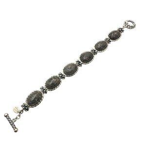 Michael Dawkins Jasper? Gemstone Sterling Silver Bracelet 8 Inch 38 Grams
